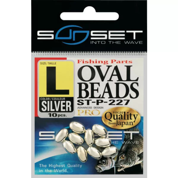 Sunset - PERLE OVALI DURE ARGENTO 8x3,8mm X20 - Perla di gomma