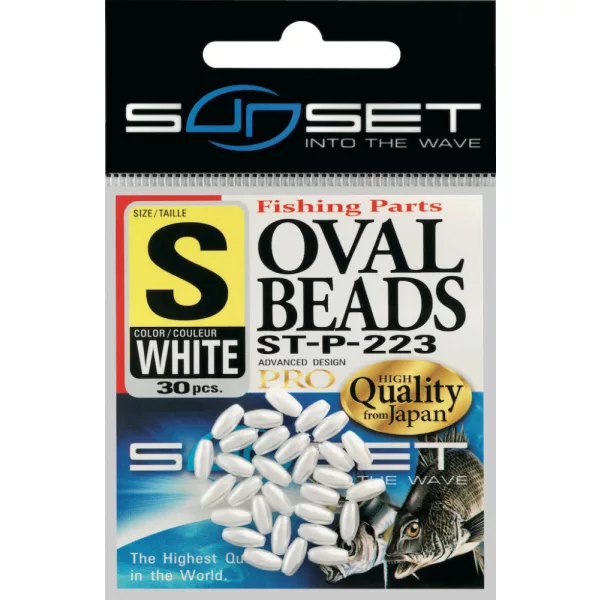 Sunset - PERLE OVALI DURE BIANCO 8x3,8mm X25 - Perla di gomma