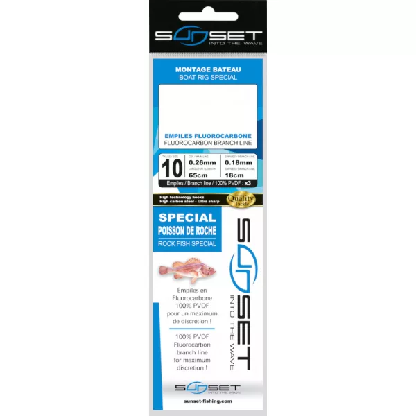 Sunset - BDL BOAT RS COMPETITION SPECIAL POISSON DE ROCHE / FLUORO 3X18 N10 - Montatura - Montatura da mare