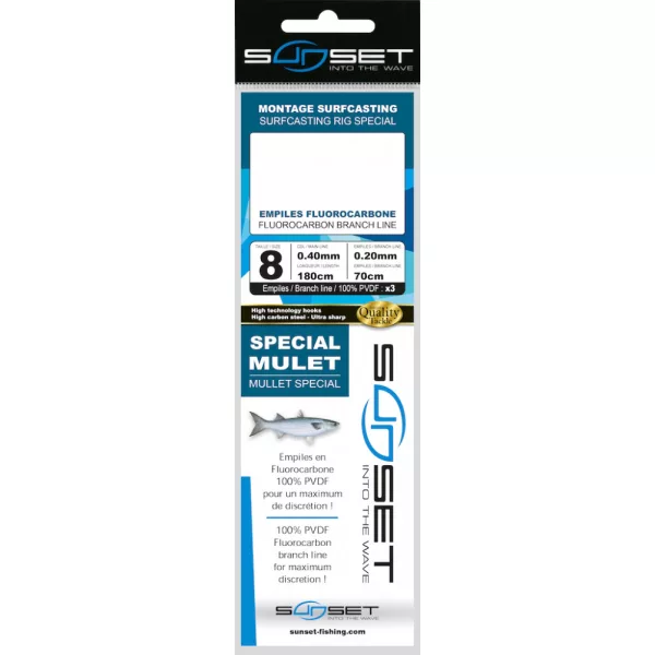 Sunset - BDL SURFCASTING RS COMPETITION SPECIAL MULET / FLUORO 3X70 N8 - Montatura - Montatura da mare