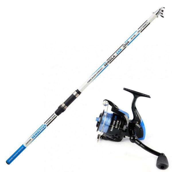 Canna Sunset Senslia ZXR 350-5 DetectionTip e Mulinello Sunfish ZXR 601 FD Set Pesca Marina
