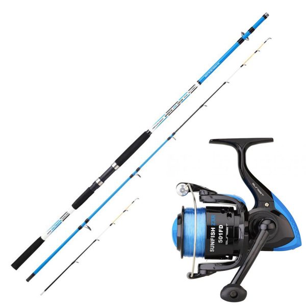 Sunset Sparta ZXR 240-3+1 Canna Pesante e Mulinello Sunfish ZXR 501 FD Set da Pesca in Mare