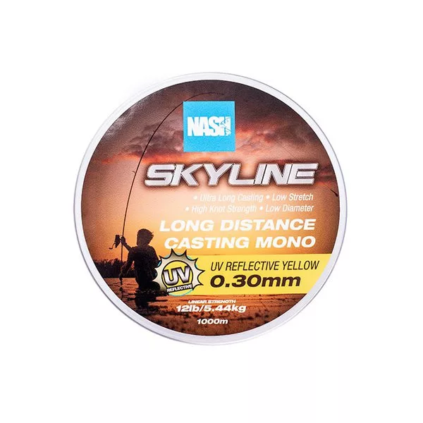Nash Skyline Mono UV Giallo 0,30mm 1000m Filo madre Monofilo