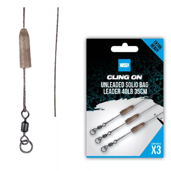 Nash Ready Tied Unleaded Solid Bag Leader 35cm 3pz
