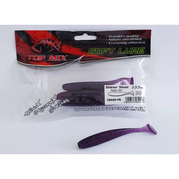 Top Mix Shiner Shad Purple Red 10,0cm Esca in Plastica 6db