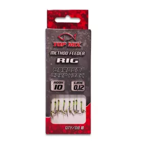   Top Mix Method Feeder Rig 10 Ami Pre-legati con Occhiello, Barbetta e Spike per Esca 8pz