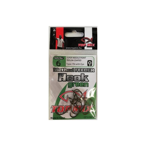 Top Mix Method Feeder Verde 6 Amo da carpa con occhiello e ardiglione 10pz