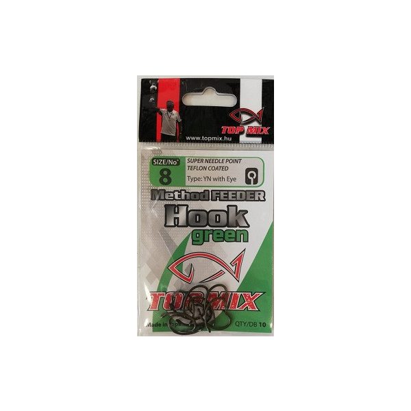 Top Mix Method Feeder Verde 8 Amo da carpa con occhiello e ardiglione 10pz