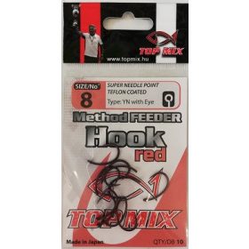   Top Mix Method Feeder Rosso 8 Amo da carpa con occhiello e ardiglione 10pz