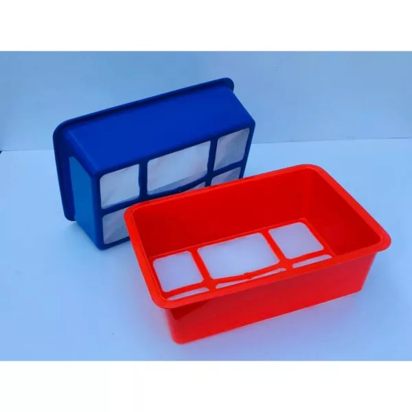 TOP-MIX Vassoio esche in plastica con fondo a setaccio, 20x30x10cm