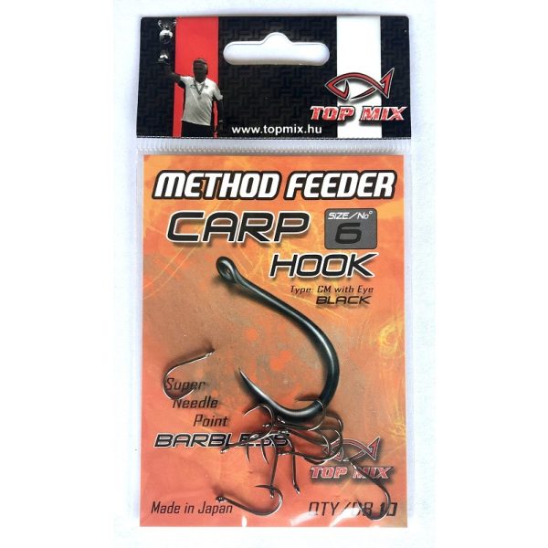 Top Mix Method Feeder Carp 8 Amo da carpa con occhiello e senza ardiglione 10db