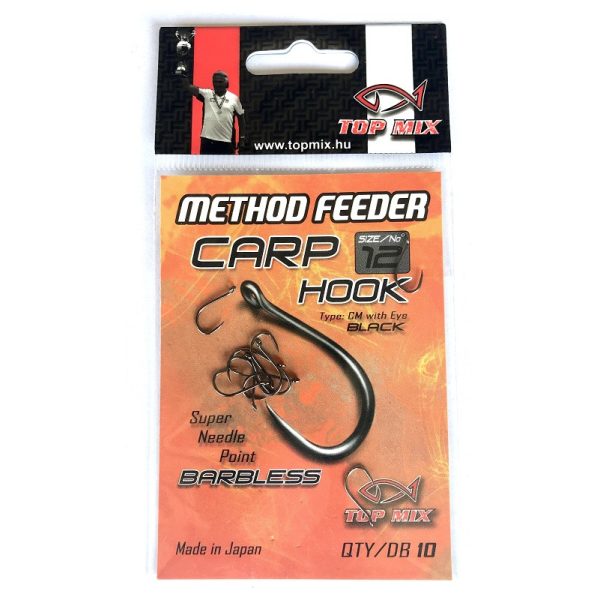 Top Mix Method Feeder Carp 12 Amo da carpa con occhiello e senza ardiglione 10db