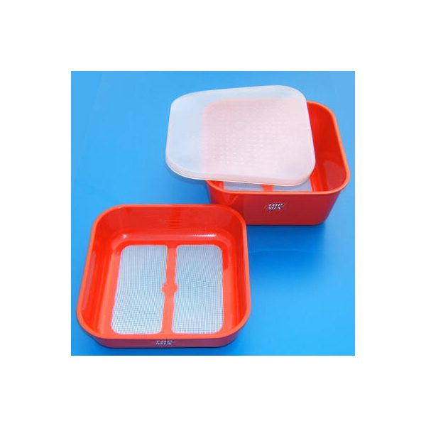 TOP MIX Scatola esche, con fondo a setaccio, 1/2L