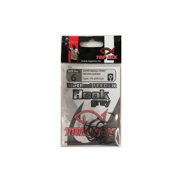 Top Mix Method Feeder Nero 6 Amo da carpa con occhiello e ardiglione 10pz