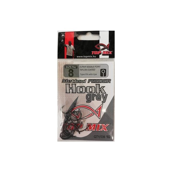 Top Mix Method Feeder Nero 8 Amo da carpa con occhiello e ardiglione 10pz