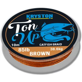   Kriston Ton Up Catfish Braid 85lb 10m 1.51mm Treccia per terminale-Marrone scuro