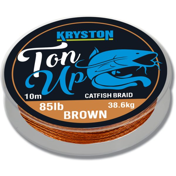 Kriston Ton Up Catfish Braid 85lb 10m 1.51mm Treccia per terminale-Marrone scuro