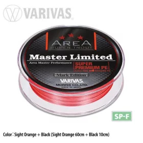   Varivas Trout Area Master Limited PE 75m #0,175 5,5lb Sight Orange Lenza madre trecciata