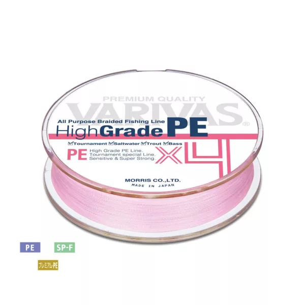Varivas High Grade PE X4 Milky Pink 150m #1,5 0,205mm 25lb Filo Trecciato Principale