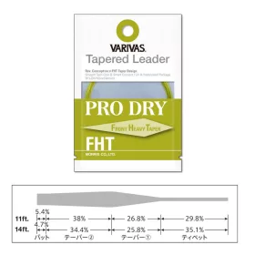   Varivas Terminale affusolato Tapered Leader Pro Dry FHT 3X 4,26m 0,205-0,46mm Terminale per mosca