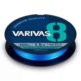   Varivas PE 8 Blue Edition 150m #1,0 0,165mm 20lb Fluo Ocean Blue Trecciato per lenza madre