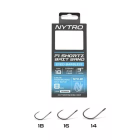   Nytro NTO-B1 14 0,15mm 7,5cm Előkötött Füles, Szakáll Nélküli Csaligyűrűs Horog 8db