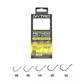   Nytro NTO-B2 16 0,17mm 10cm Előkötött Füles, Szakáll Nélküli Csalitüskés Horog 8db