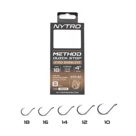   Nytro NTO-B2 10 0,23mm 10cm Előkötött Füles, Szakáll Nélküli Quick-Stop Horog 8db