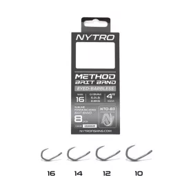   Nytro NTO-B3 16 0,19mm 10cm Előkötött Füles, Szakáll Nélküli Quick-Stop Horog 8db