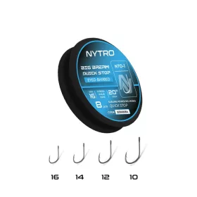   Nytro NTO1 Big Bream 16 0,13mm 50cm Előkötött Füles, Szakállas Quick-Stop Horog 8db
