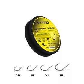   Nytro NTO4 Commercial 14 0,13mm 20cm Előkötött Lapkás, Szakáll Nélküli Horog 8db