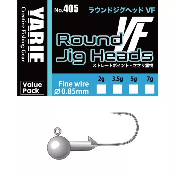 Yarie 405 Round VF Fine Wire 1/0 3,5gr Testa Jig 10pz