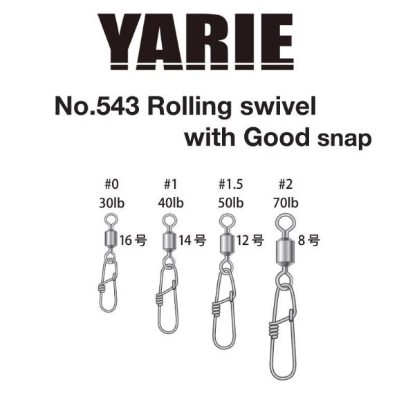Yarie 543 Good Snap 50lb 1,5 Moschettone Girevole 6pz