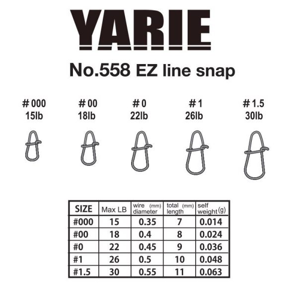 Yarie 558 Ez Line Snap 30lb 1,5 Connettore 11pz