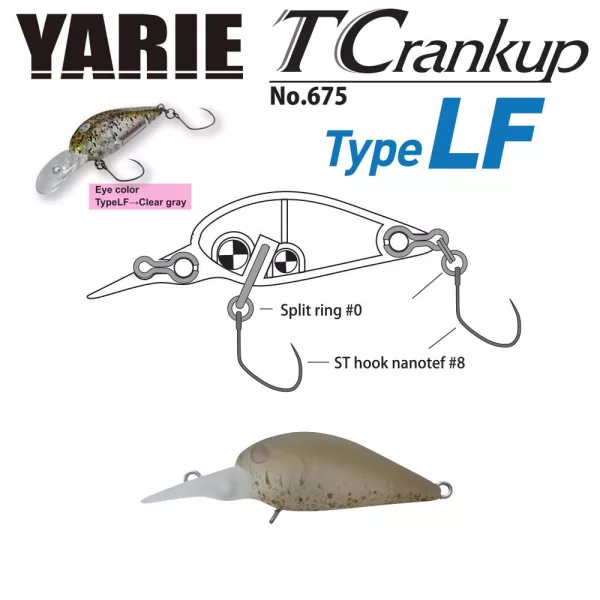 Yarie T-Crankup 675 Type LF 3,5cm 2,6gr C3 Akayari Esca Artificiale