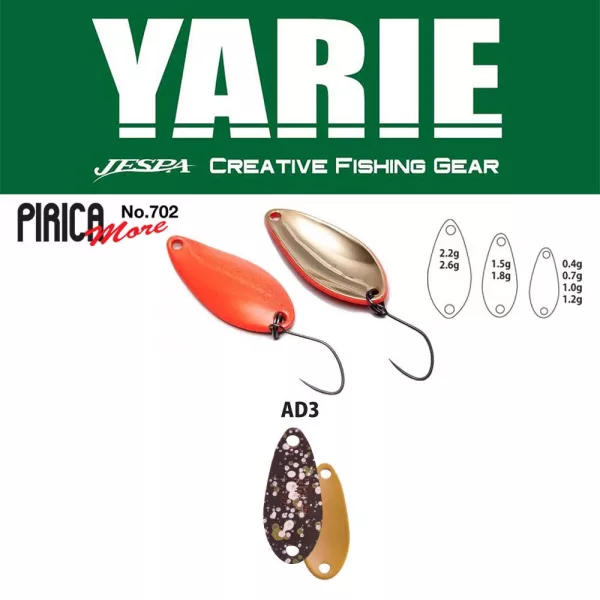 Cucchiaino ondulante Yarie 702 Pirica More 1,0gr AD3 Sako Pellet