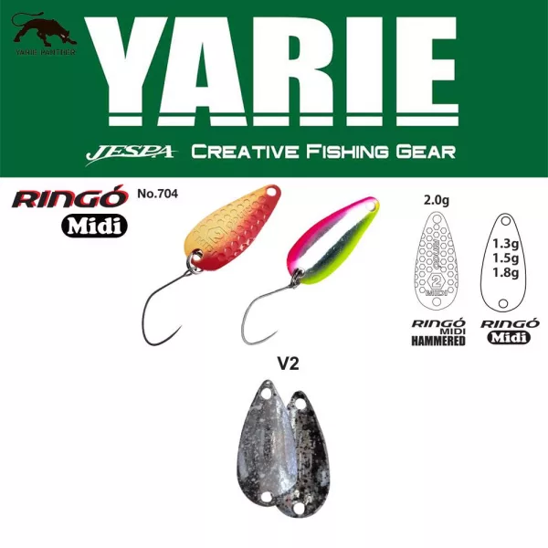 Ondulante a cucchiaio Yarie 704 Ringo Midi 1,8gr V2 Naive Silver