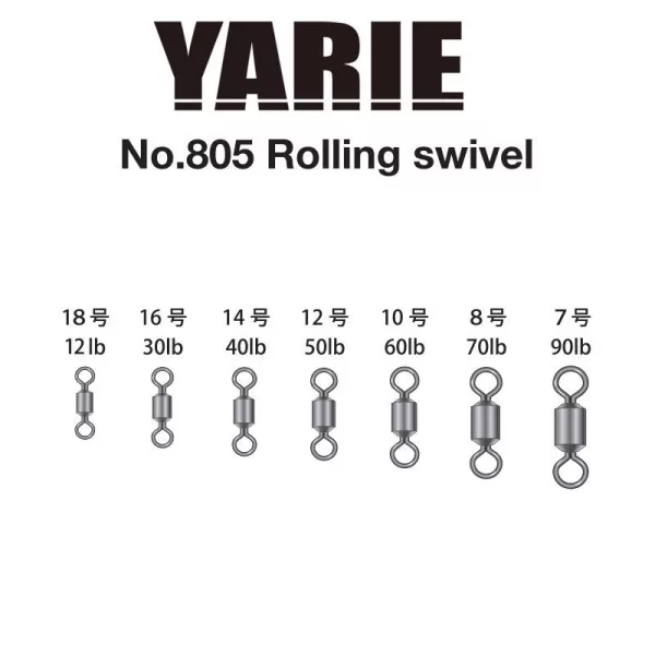 Yarie 805 Rolling Swivel Black 30lb 16 Girella 15 pz