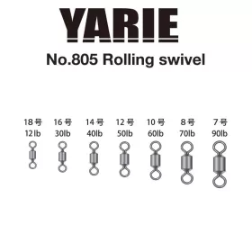 Yarie 805 Rolling Swivel Black 50lb 12 Girella 18 pz