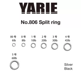 Yarie 806 Split Ring Black 10lb 1 Anello Split 30pz