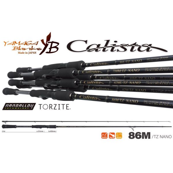 Yamaga Blanks Calista 86M TZ Nano 2,57m 28gr 2 Pezzi Canna da Spinning