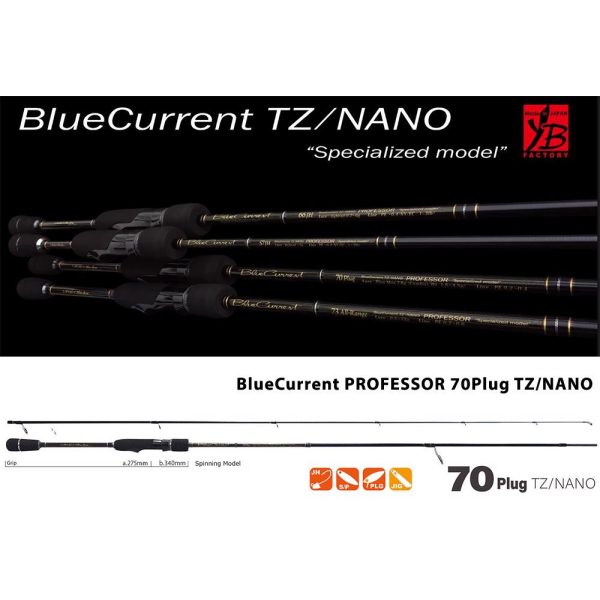 Yamaga Blanks Blue Current 70Plug TZ-Nano Professor 2,14m 7,8gr 2 Pezzi Canna da Spinning