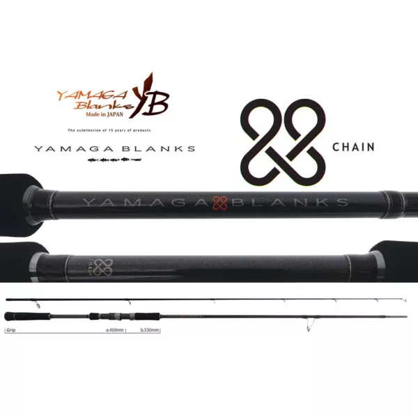 Yamaga Blanks 88 Chain 2,65m 8-40gr Canna da Spinning in 2 Pezzi