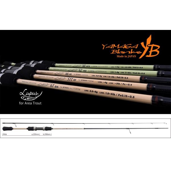 Yamaga Blanks Lupus Area 66RS Retrieve 1,99m 0,8-6gr Canna da Spinning in 2 Pezzi