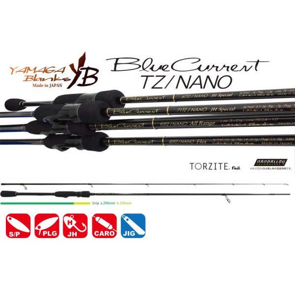 Yamaga Blanks Blue Current 77TZ Nano Global 2,31m 1,5-13gr Canna da spinning in 2 pezzi