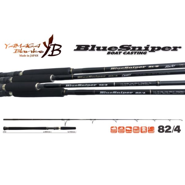 Yamaga Blanks Blue Sniper 82/4 2,52m 30-110gr Canna da spinning in 2 pezzi