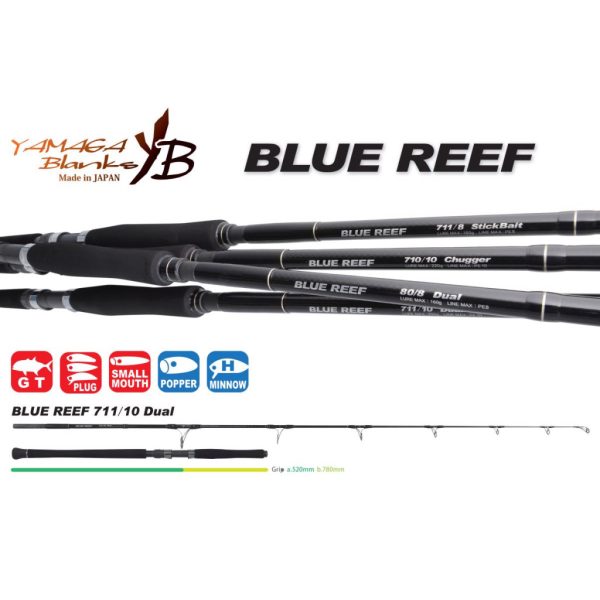 Yamaga Blanks Blue Reef GT 711/10 Dual 2,47m 220gr Canna da spinning in 2 pezzi