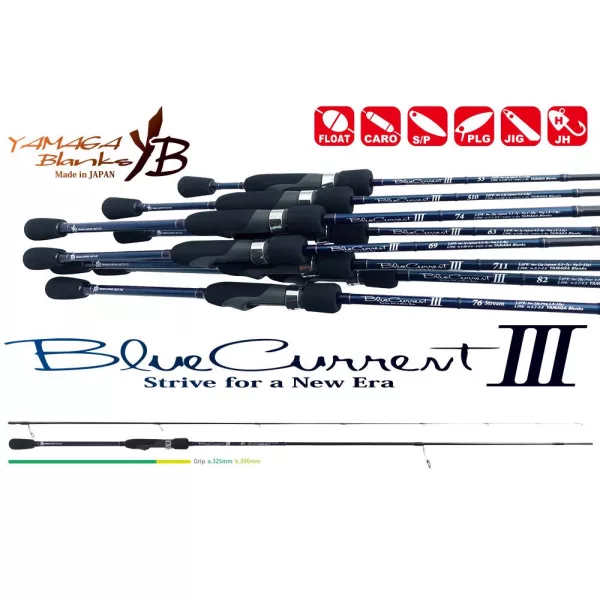 Yamaga Blanks Blue Current III 82 2,49m 2-20gr Canna da spinning in 2 pezzi