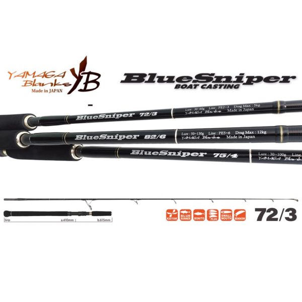 Yamaga Blanks Blue Sniper 72/3 2,21m 30-60gr Canna da spinning in 2 pezzi